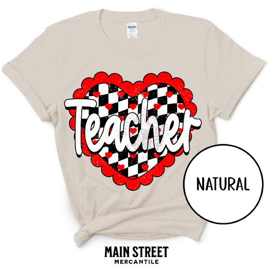 Checkered Heart Teacher