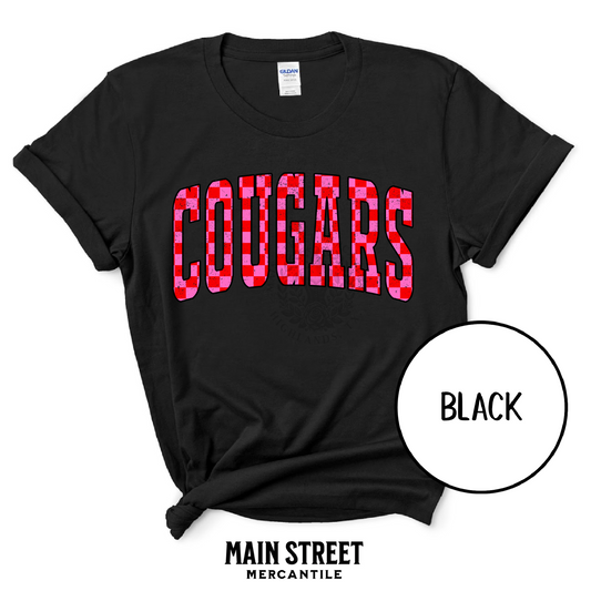 Checkered Valentines Varsity Cougars