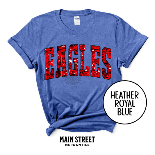 Faux Sequin Varsity Eagles