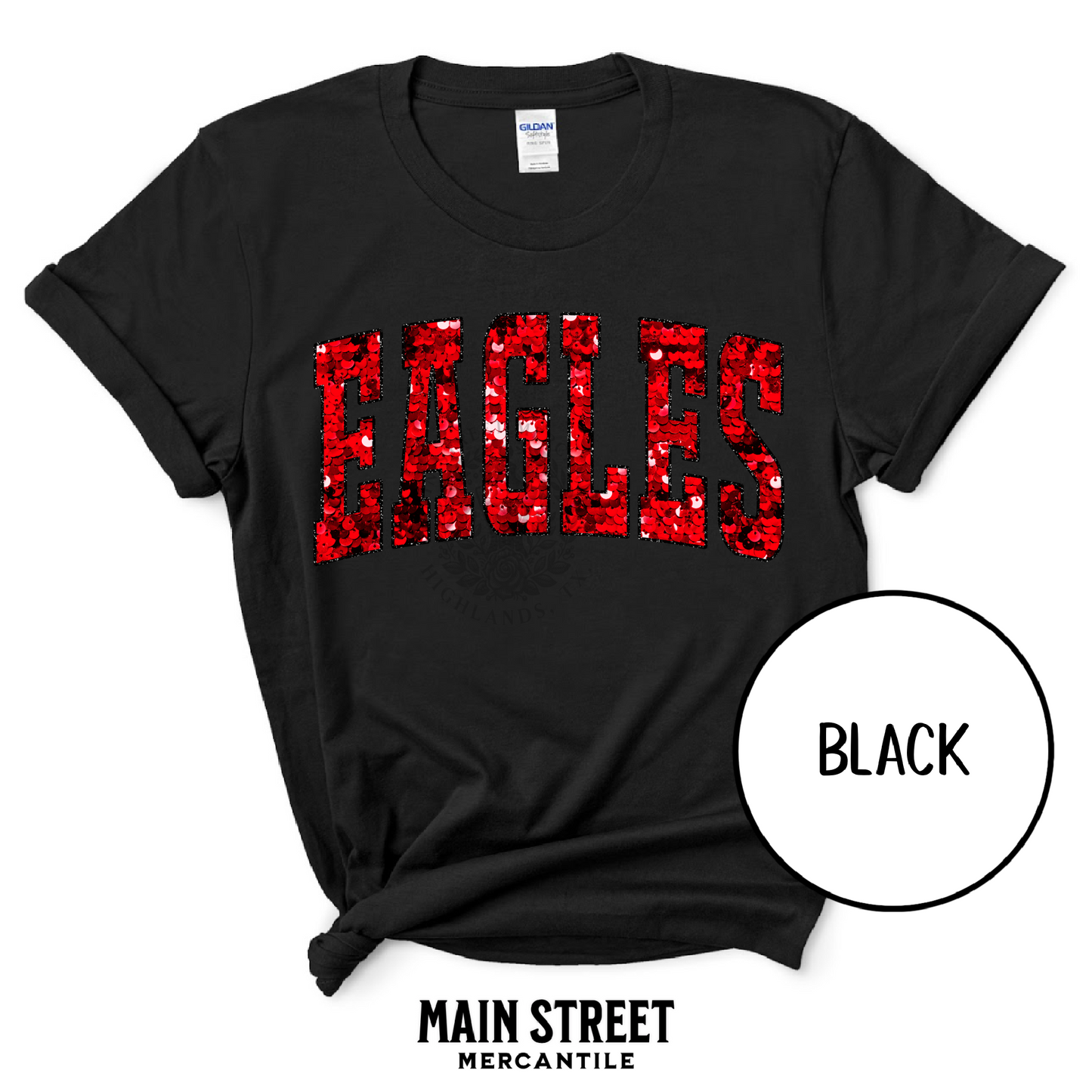 Faux Sequin Varsity Eagles