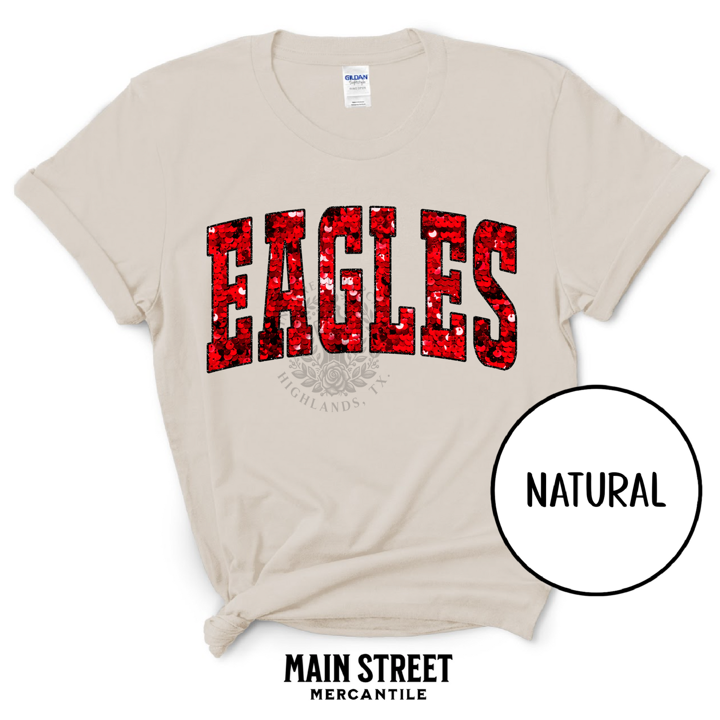 Faux Sequin Varsity Eagles