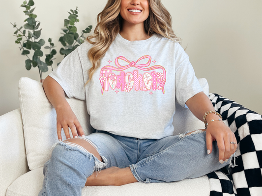 Pink Bow Teacher