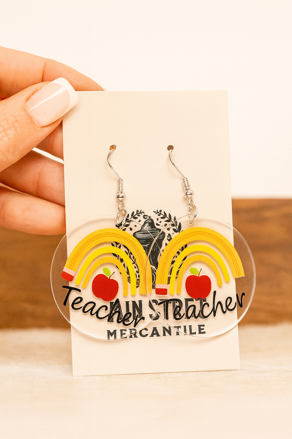 Teacher Pencil Rainbow Earring