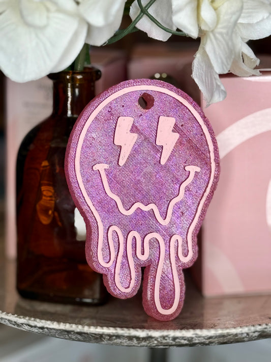 Pink Drip Smiley Freshie - Scent: Butt Naked