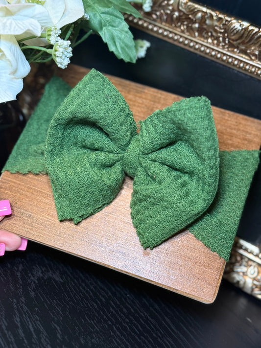 Forest Green Wave Headwrap - (0-3m)
