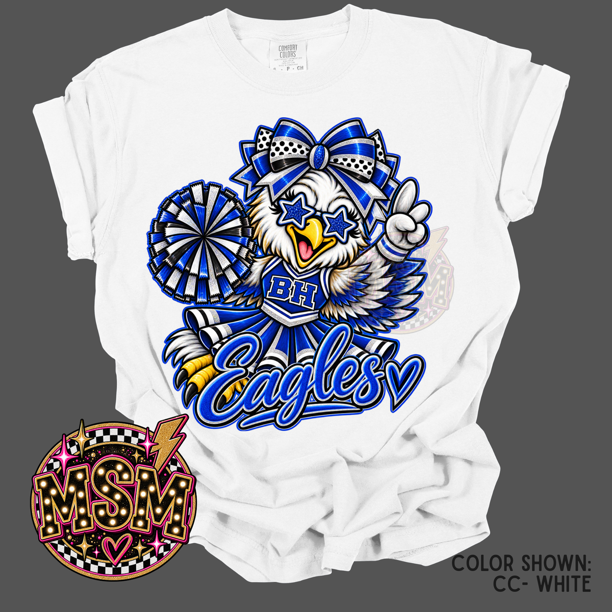 Cheer Doodle Mascot - BH Eagles Royal