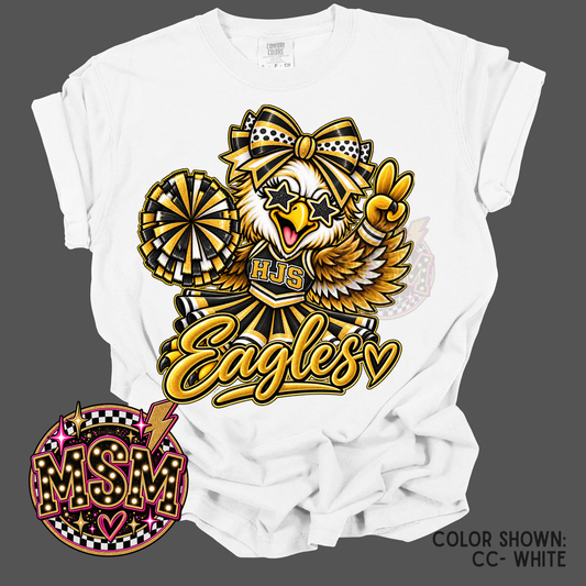 Cheer Doodle Mascot - HJS Eagles Gold