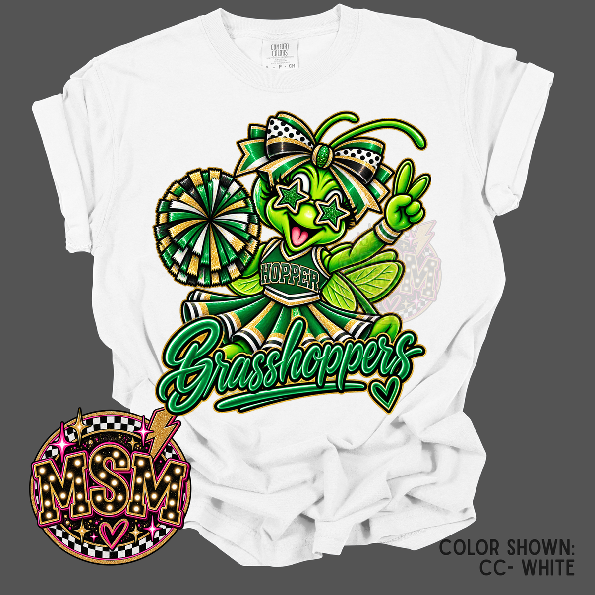 Cheer Doodle Mascot - Hopper Grasshoppers