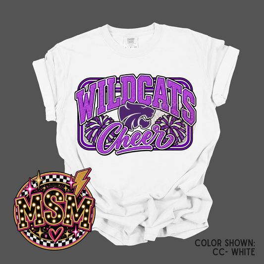 Varsity Square Mascot - Wildcats Cheer Purple