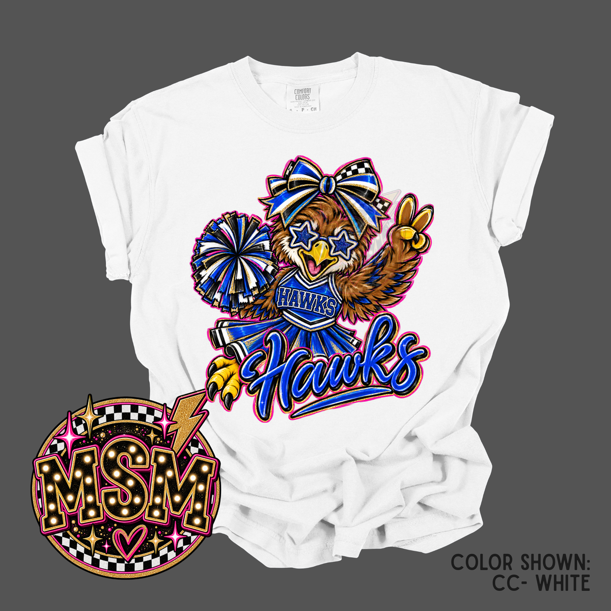 Cheer Doodle Mascot - Hawks