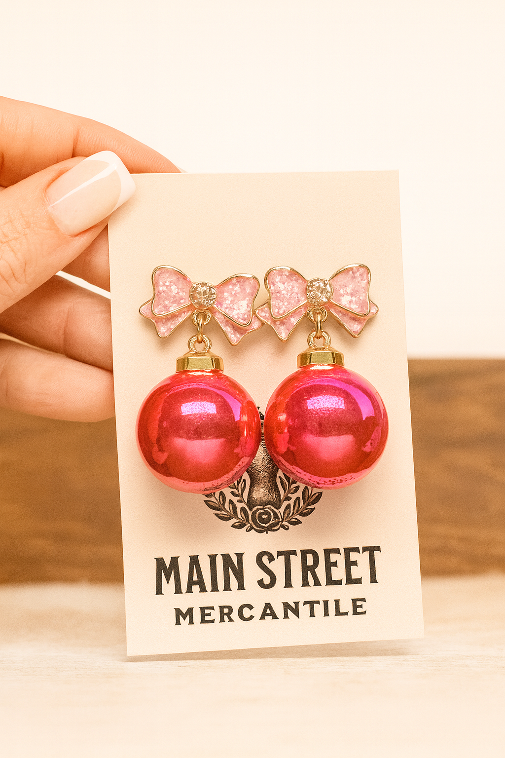 Pink Ornament Earring