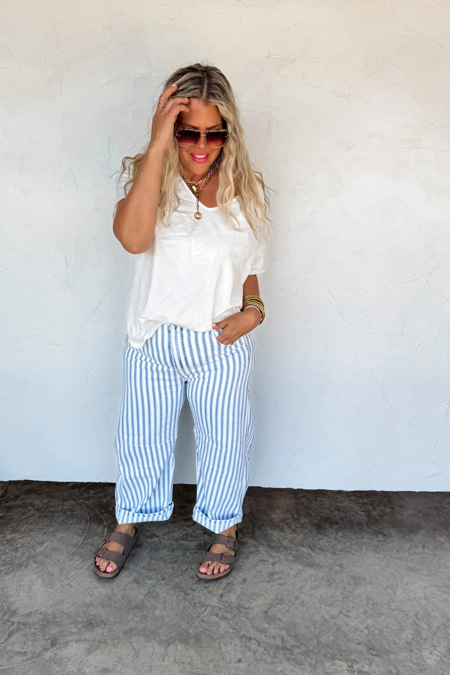 Stripe Barrel Jeans
