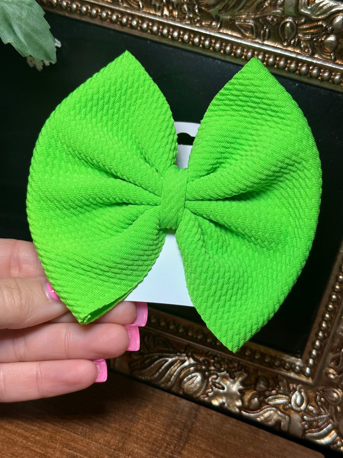 Electric Lime - Clip Bow