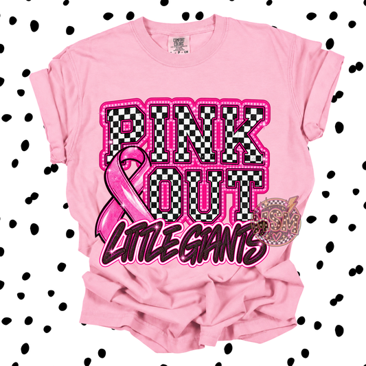 Checkered Pink Out Mascot - Little Giants