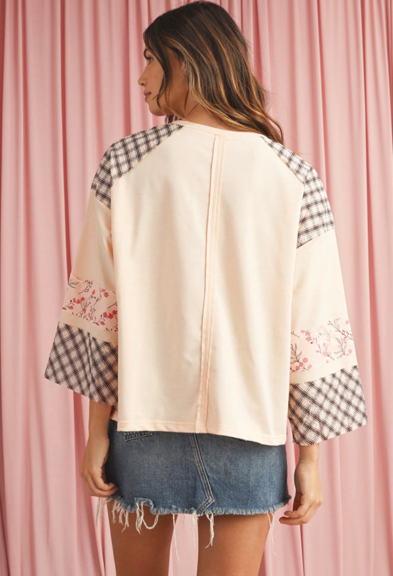 Love Parker Beige Patchwork Top