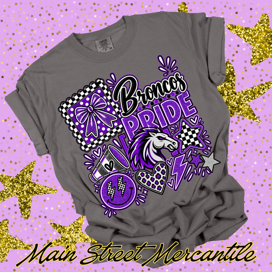 Mascot Doodle - Broncos (Purple)