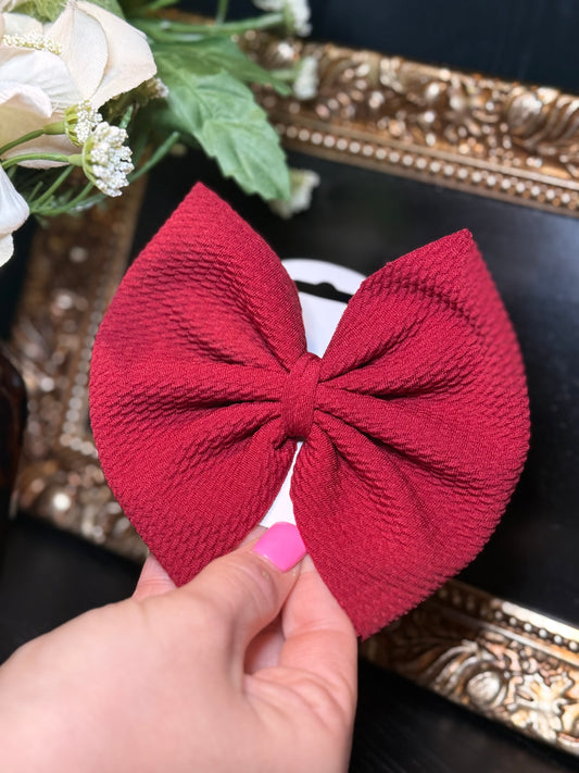 Burgundy - Clip Bow