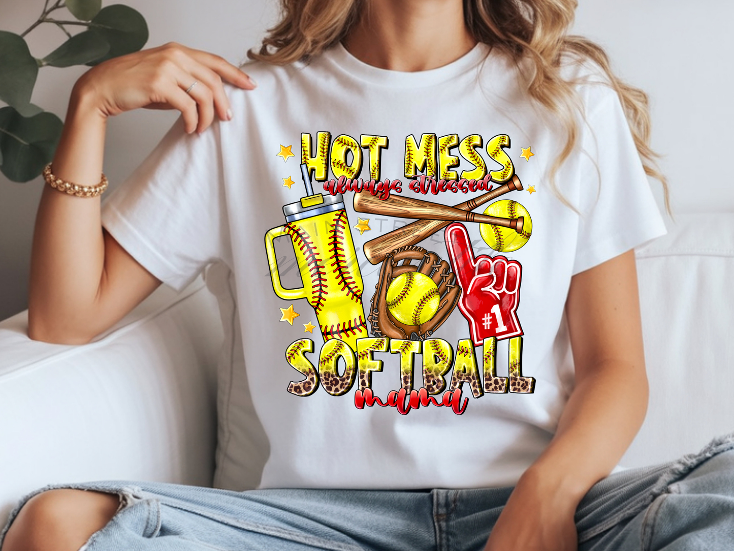 Hot Mess Softball Mama