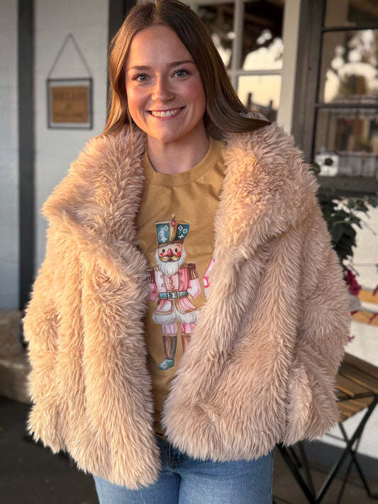 Tan Faux Fur Teddy Jacket