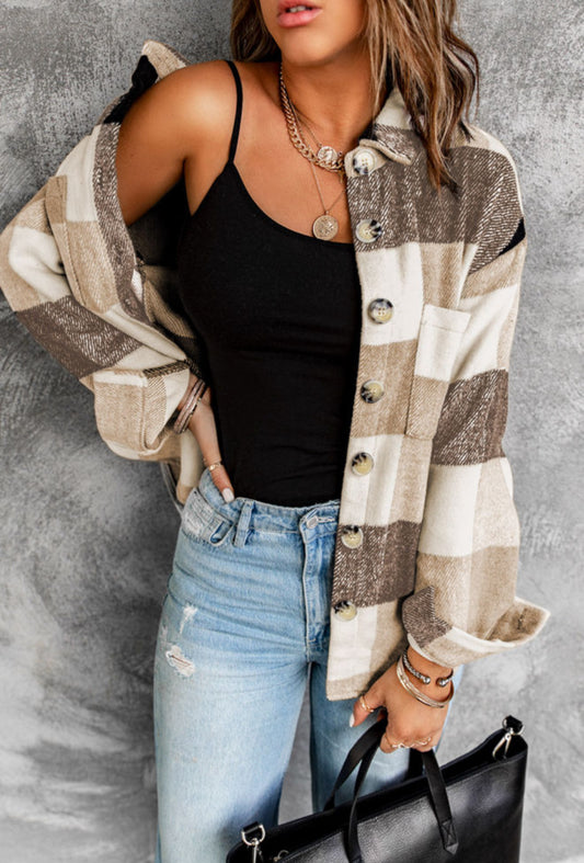 Khaki Plaid Shacket