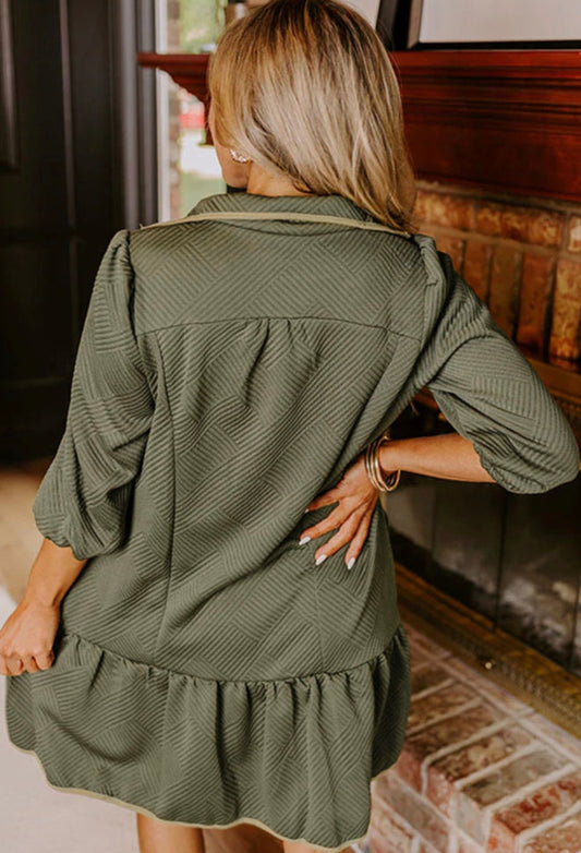 Sage Green Textured Dress