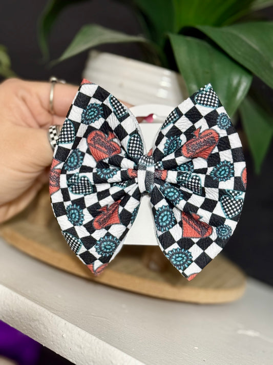 Retro Western- Clip Bow