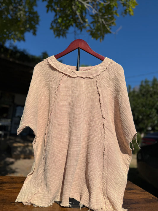 Washed Raglan Sleeve Top - Ash Mocha