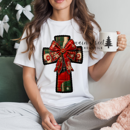 Faux Quilted Cross Tee