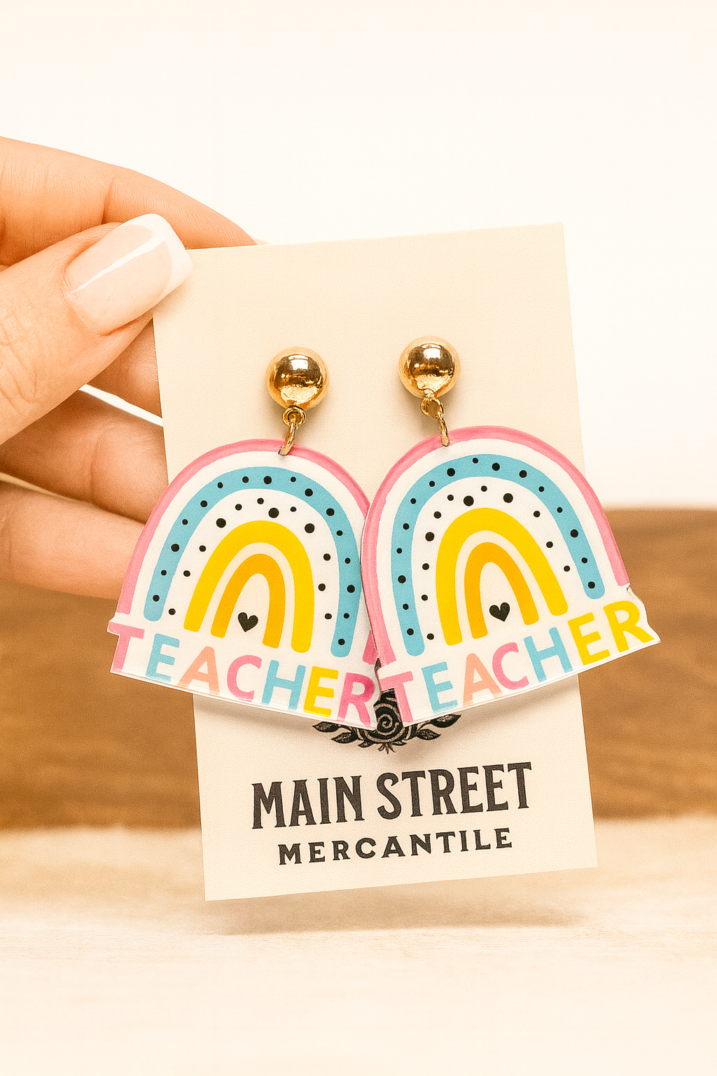 Over the Rainbow Teacher Earring