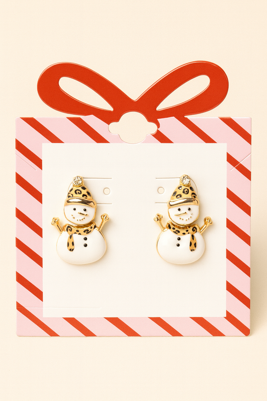 Leopard Snowman Earrings