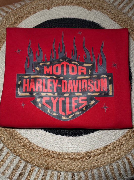 Leopard Harley Sweatshirt - Red