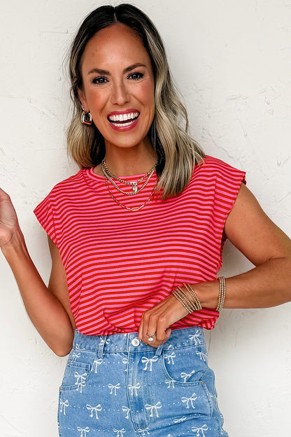 Striped Cap Sleeve Top