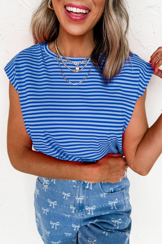 Striped Cap Sleeve Top