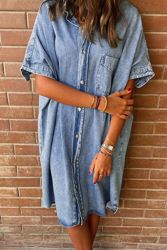 Loose Denim Shirt Dress