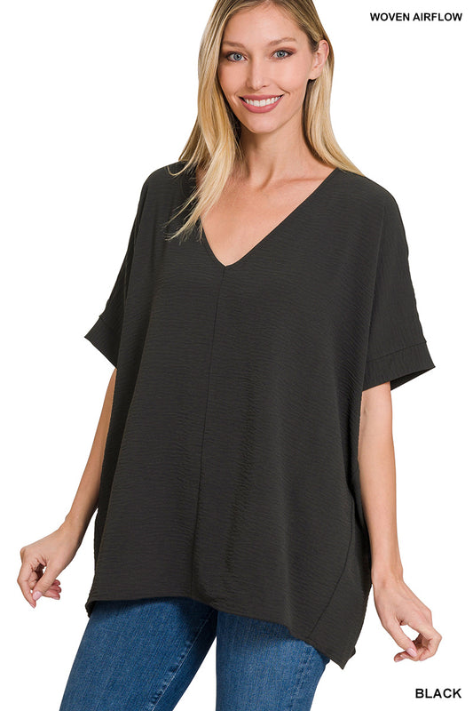 Airflow VNeck Top - Black