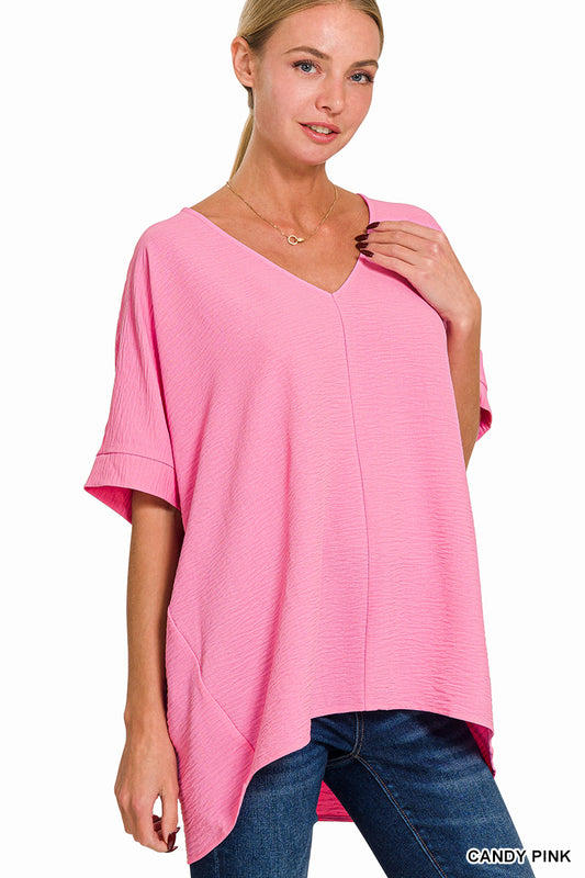 Airflow VNeck Top - Candy Pink