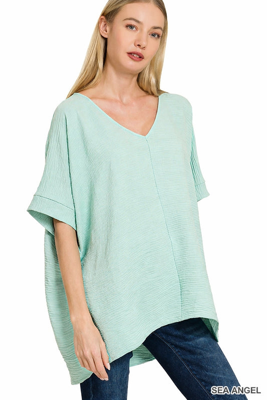 Airflow VNeck Top - Sea Angel