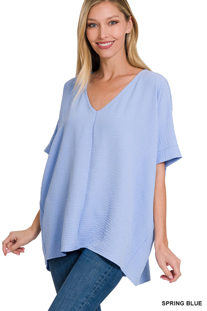 Dolman Short Sleeve VNeck Top
