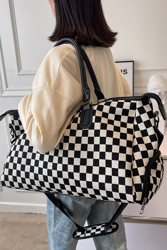 Black Checkered Duffle Bag