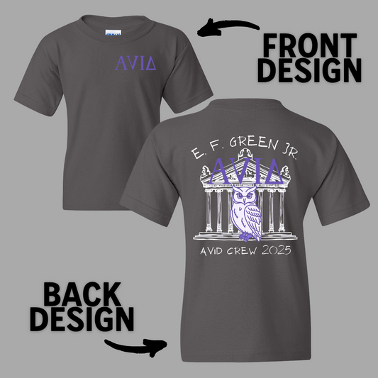 Owls Avid Tee - Front/Back - Charcoal