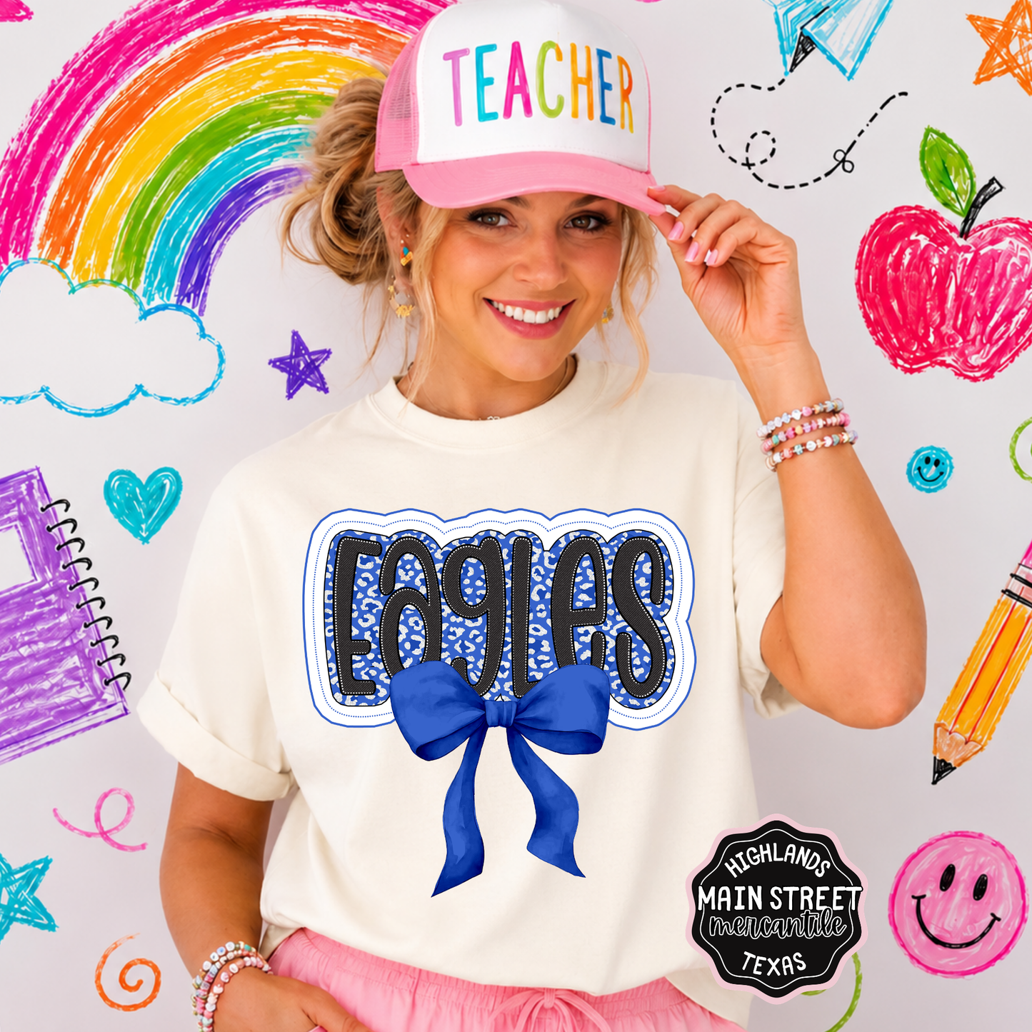 Coquette Bow Eagles Blue