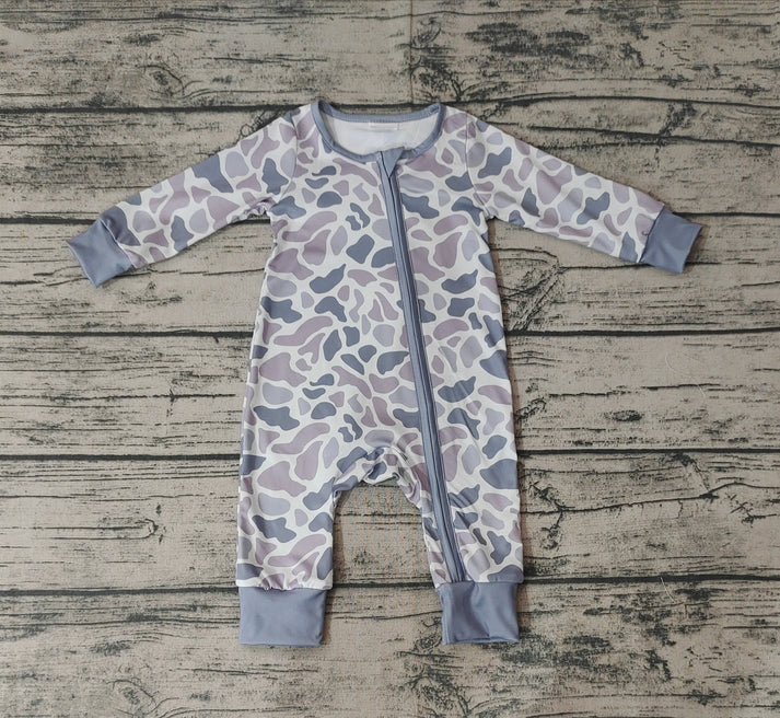 Grey Camo Sleeper Romper