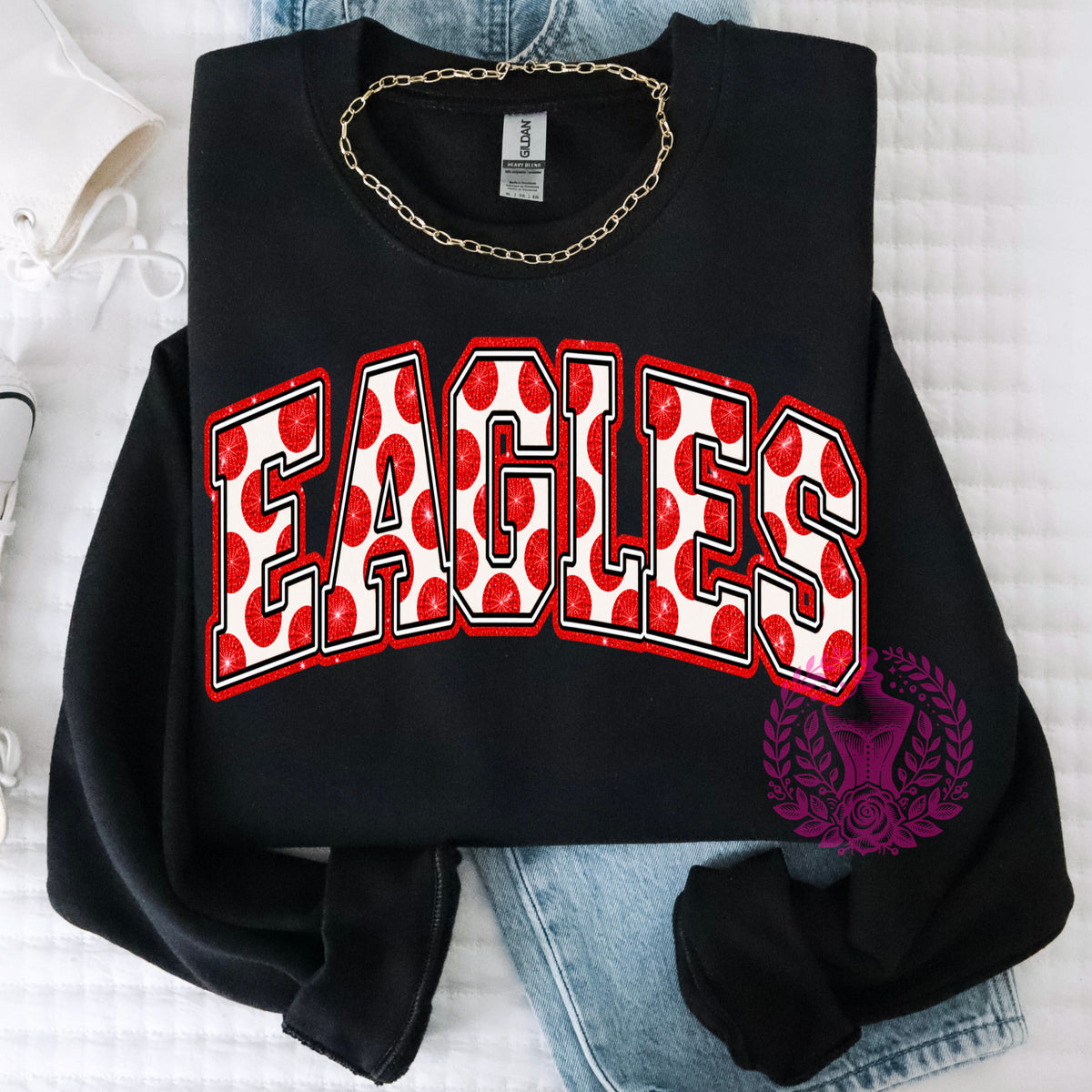 Polka Dot Mascot - EAGLES (Red)