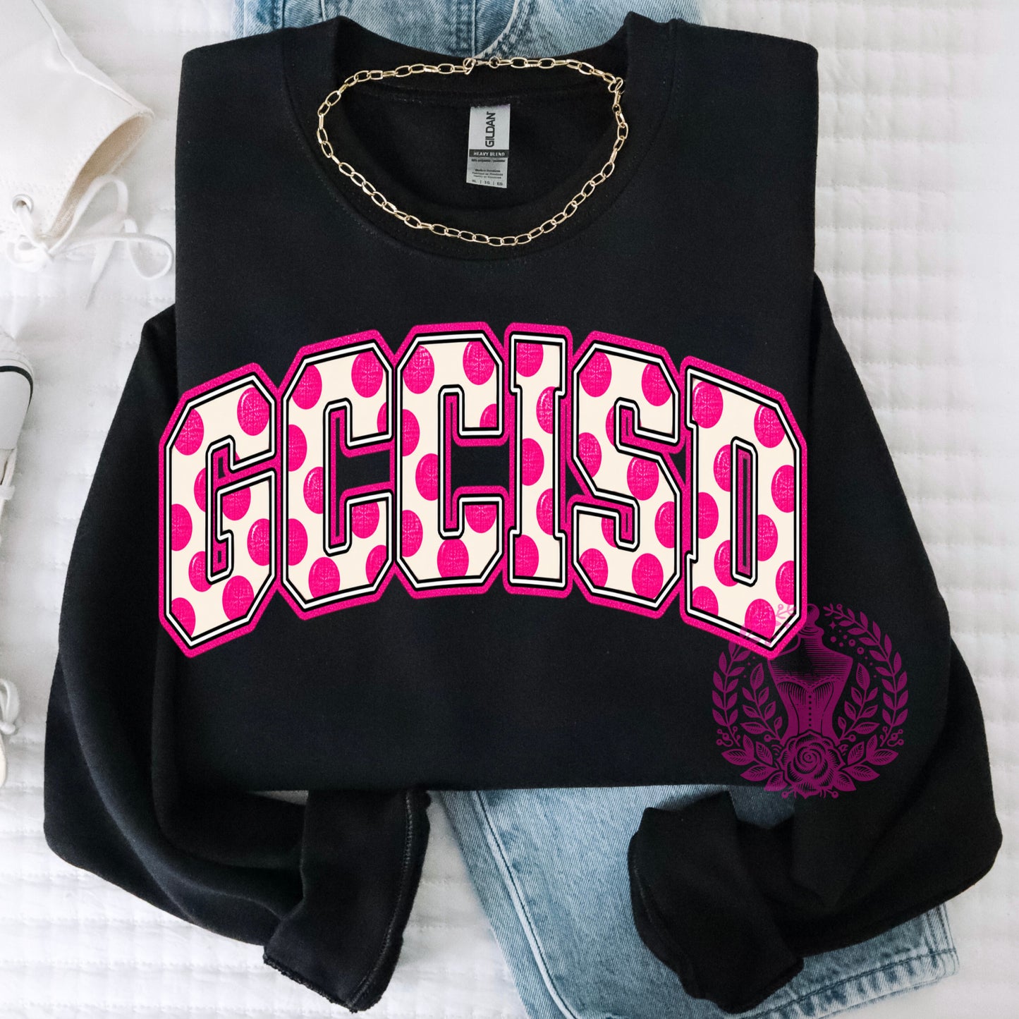 Polka Dot Mascot - GCCISD (Pink)
