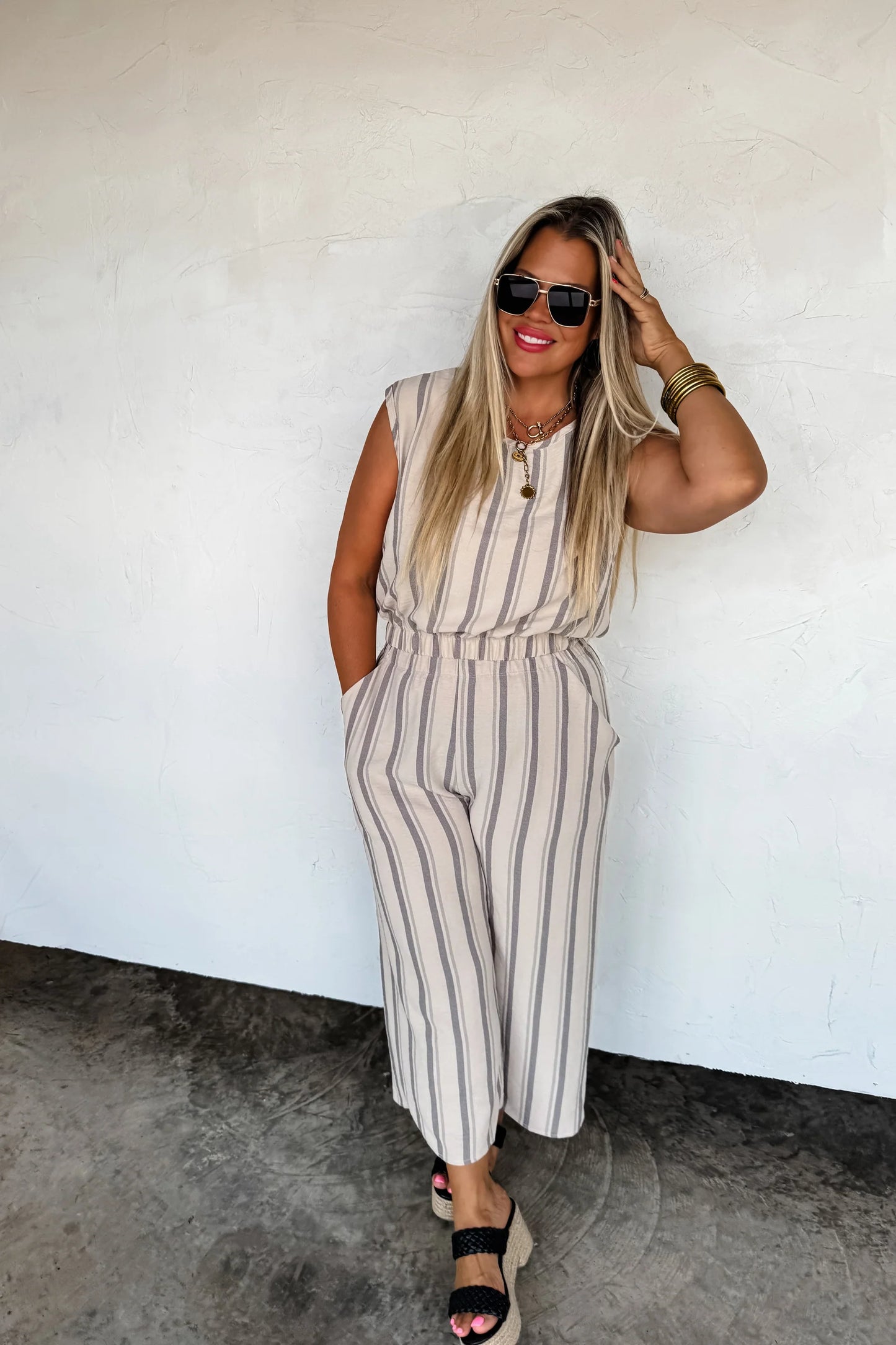 Blakeley Neutral Stripe Cozy Chic Set